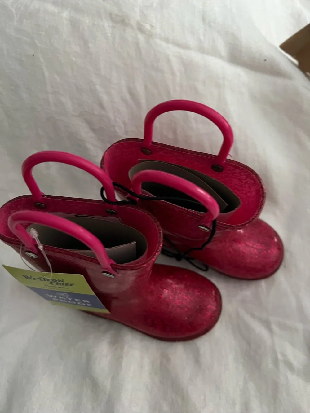 Western Chief Pink Waterproof Pull-Handle Rain Boots NWT